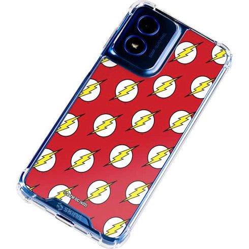 DC Comics The Flash Logo Pattern Moto G 5G (2024) Clear Case